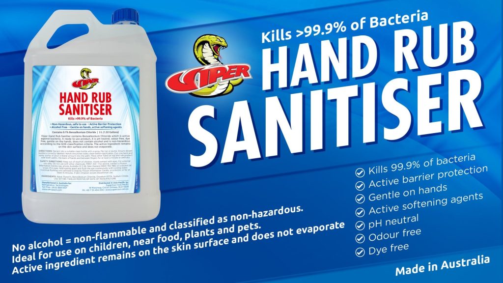 Viper hand rub sanitiser news