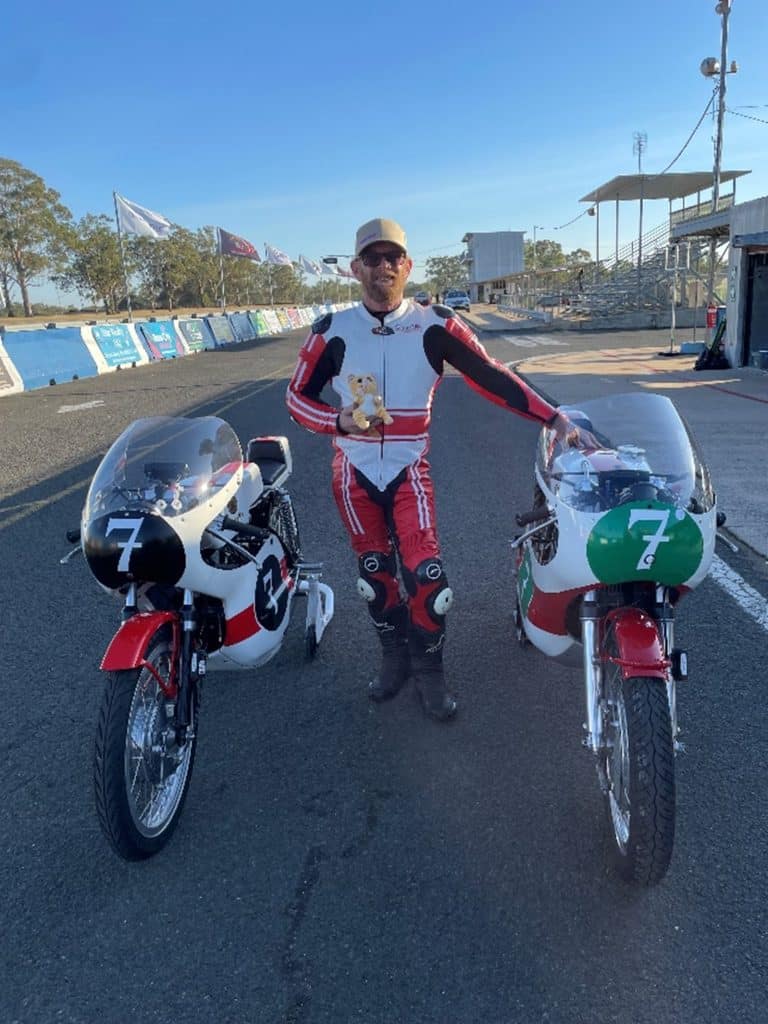 Max and the two bikes before qualifying