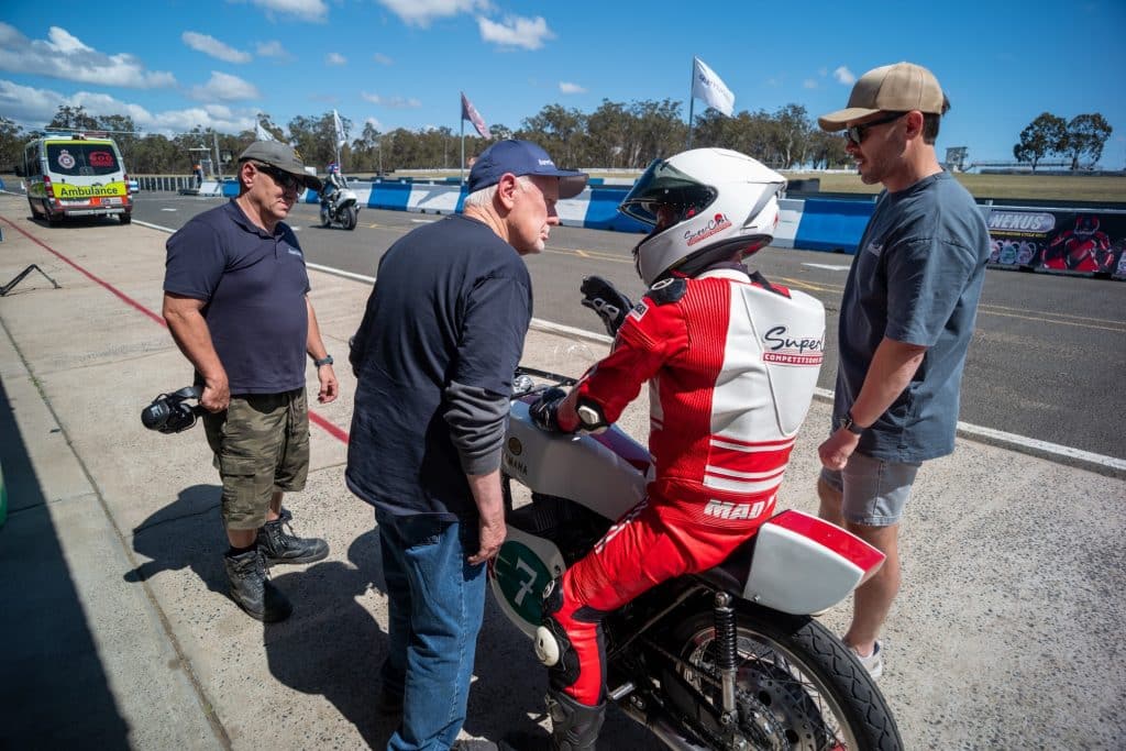 In the pits after our first race win on the TD3
