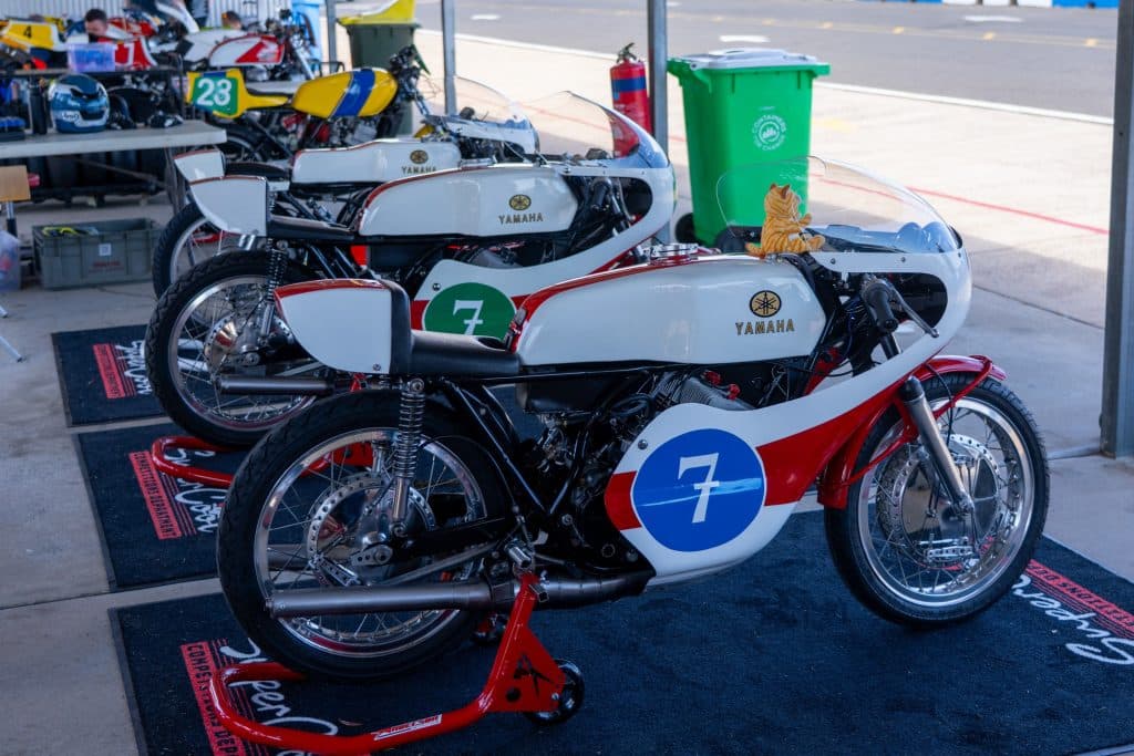 Machines ready for action before early morning practice